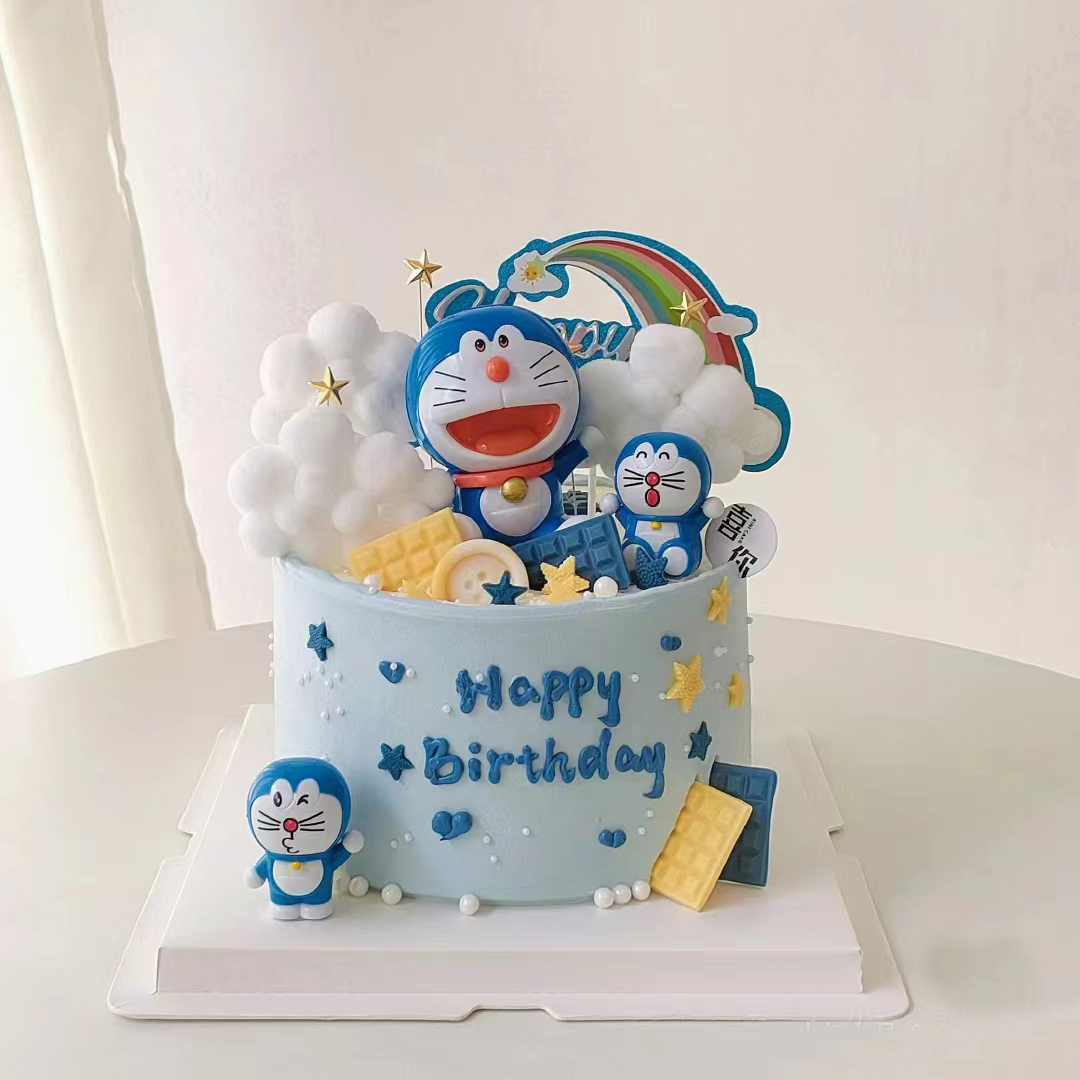 哆啦A梦卡通机器猫蛋糕装饰摆件