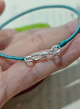 超细2mm纯手工精编藏式九乘金刚结本命年红绳手绳 S925纯银扣