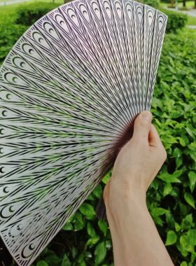7寸小巧便携金属合金铁骨架全不锈钢把玩折叠扇子旅游防身钛武器