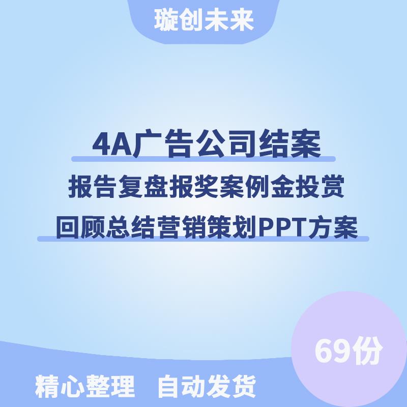 4A广告公司结案报告复盘报奖案例金投赏回顾总结营销策划PPT方案