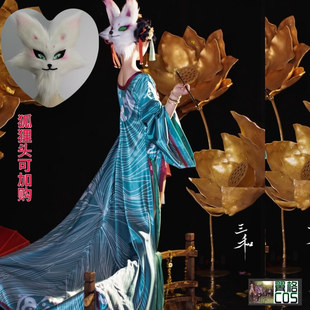 汉服元 翼格 二次元 宝青坊主cosplay小狐妖 素服 国漫白蛇浮生cos