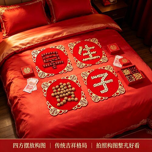 婚礼红枣花生桂圆莲子喜庆摆盘
