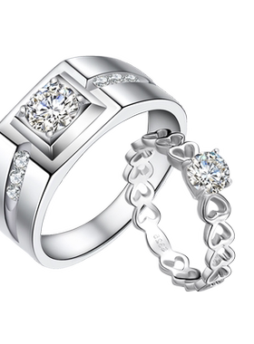 情侣戒指银饰品生日礼物