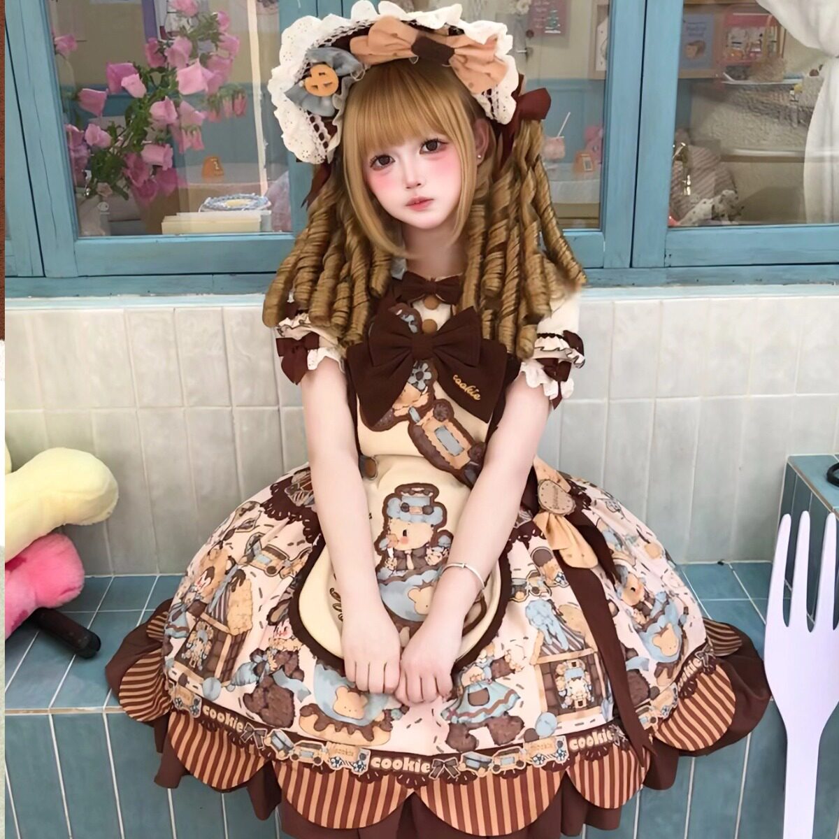 星辰幻想夏季预约单买《熊仔饼干》lolita原创设计风巧克蛋糕洋装