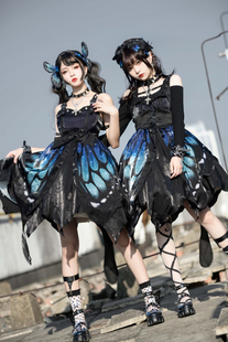 蝴蝶效应 现货星辰幻想Lolita 万圣节洛丽塔酷酷朋克jsk