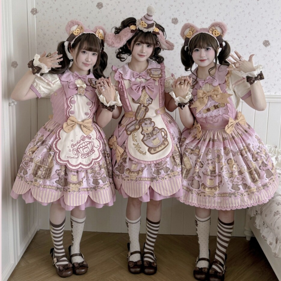 全款预约《熊仔饼干SP》lolita原创设计风少女糖果玩偶小熊洋装