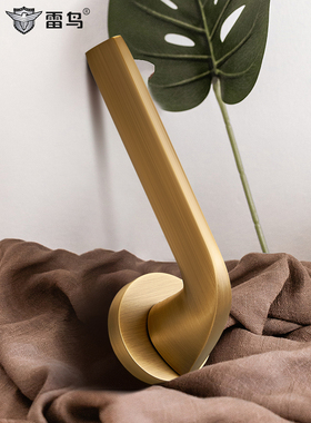 雷鸟全铜门锁美国覆古无声木门锁室内金色可及豪华黄铜拉丝卧室门
