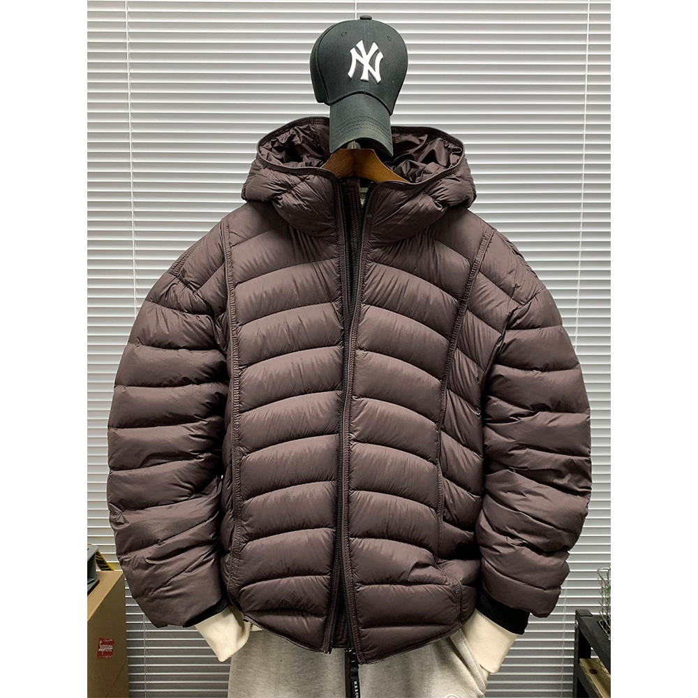 冬季新款连帽保暖排骨轻薄羽绒服男款潮牌休闲宽松保暖羽绒外套