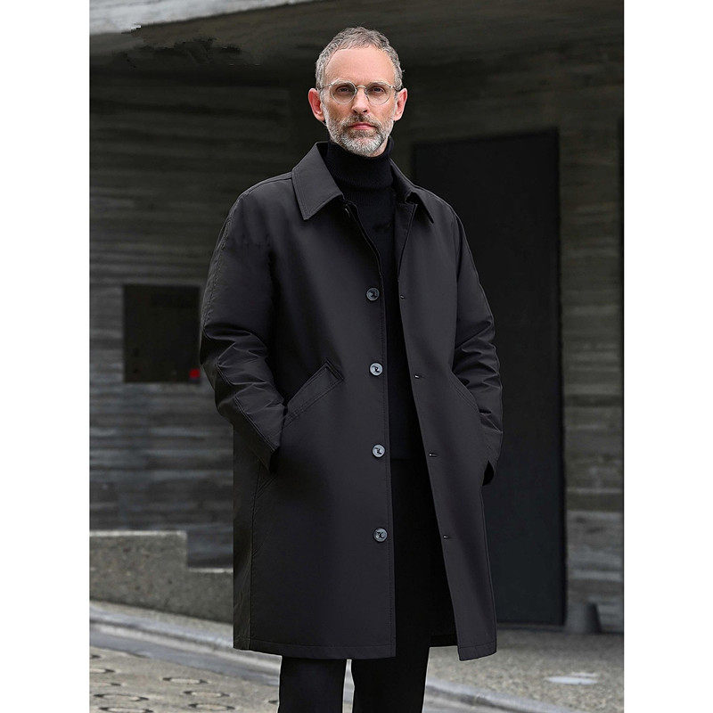 羽绒服男2025新款中长款日系轻薄风衣外套高级感大衣男装