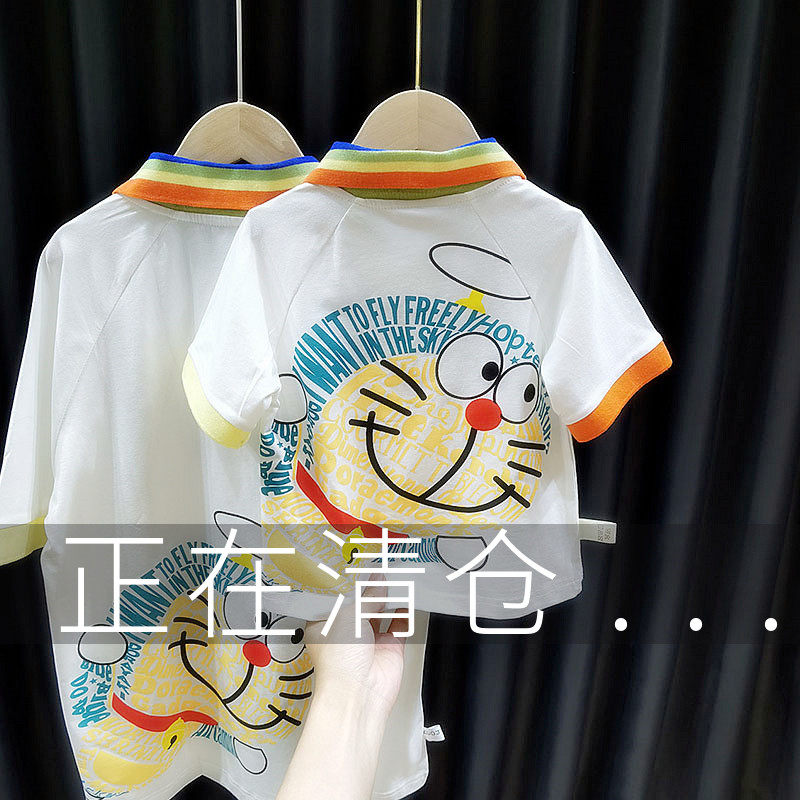 亲子装2021夏季新款母女潮儿童纯棉polo衫一家三口宽松T母子4短袖