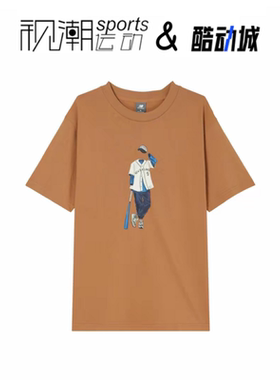 New Balance NB 胡桃木棕男纯棉圆领运动休闲短袖T恤MT41577-WUT