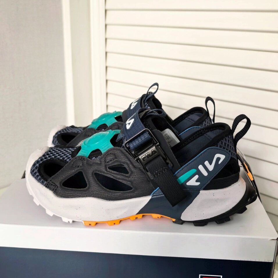 斐乐Promenade蓝色儿童耐磨凉鞋