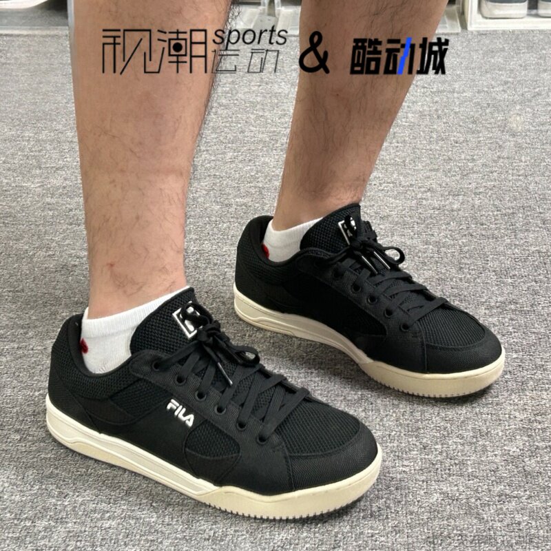 斐乐云帆鞋黑棕色经典百搭帆布鞋