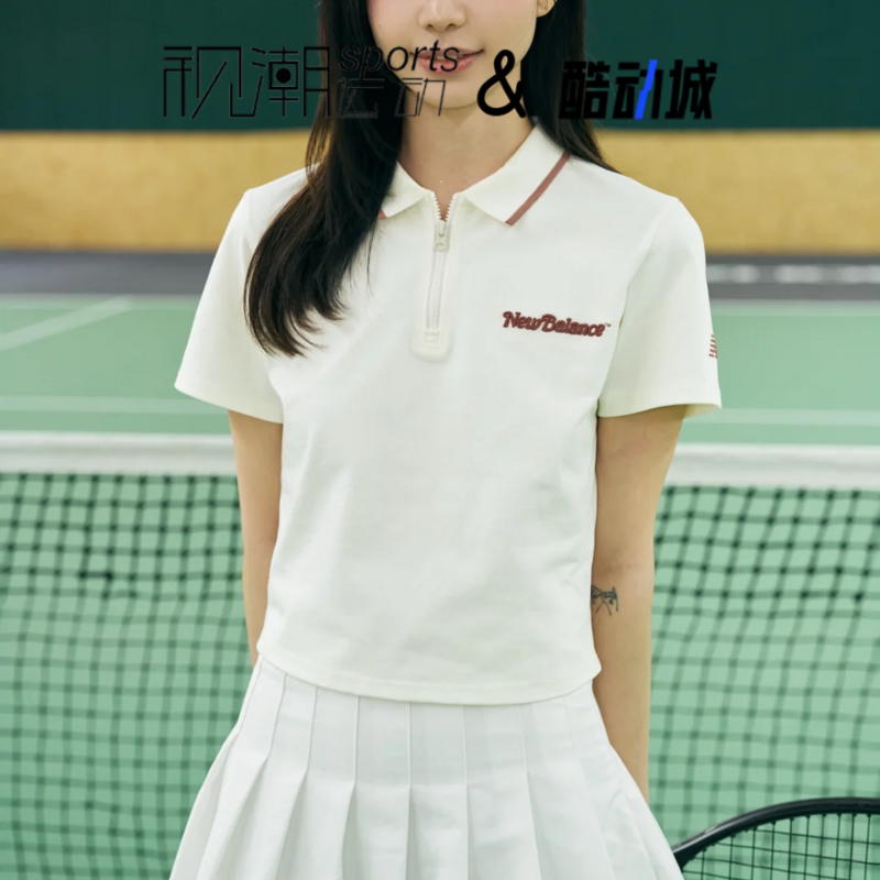 NB白色短袖POLO衫时尚运动休闲
