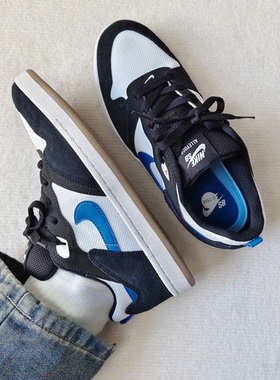 Nike耐克SB Alleyoop黑白蓝男复古百搭运动休闲板鞋CJ0882-104