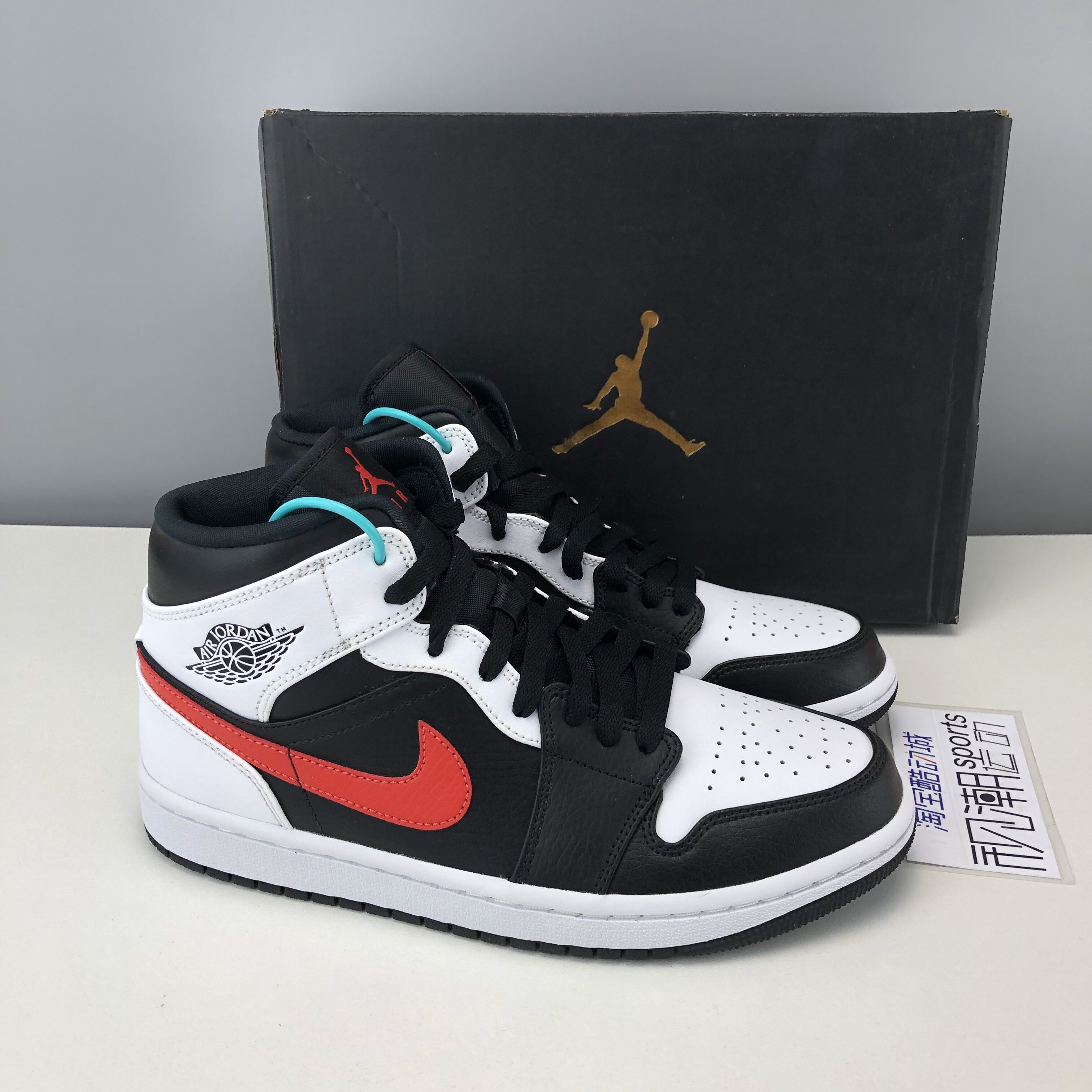 air jordan1 mid aj1黑白熊猫红钩男女复古篮球鞋554724/554725