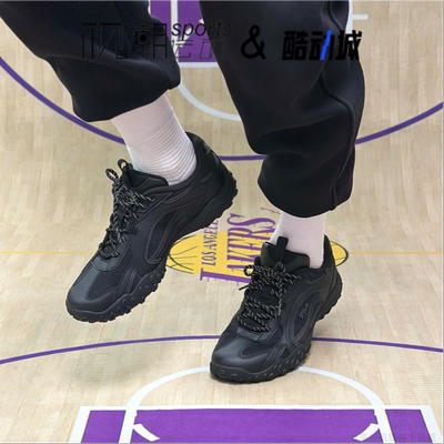 斐乐薄巧鞋黑色千禧复古德训鞋