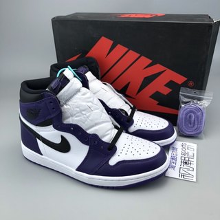 AirJordan1AJ1 CourtPurple白紫脚趾葡萄男女篮球鞋555088/575441