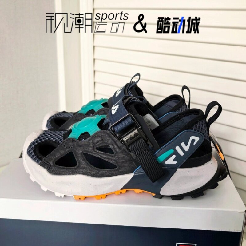 斐乐Promenade蓝色儿童耐磨凉鞋