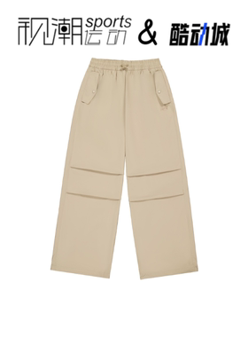 NewBalance NB深卡其女子宽松直筒机能风梭织伞兵长裤NTE35122-DB