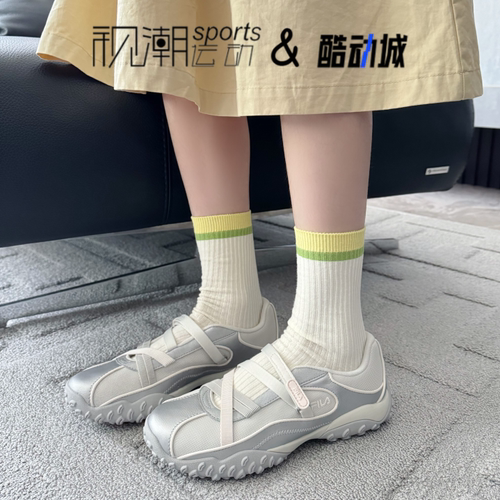 斐乐卵石鞋银白玛丽珍芭蕾凉鞋
