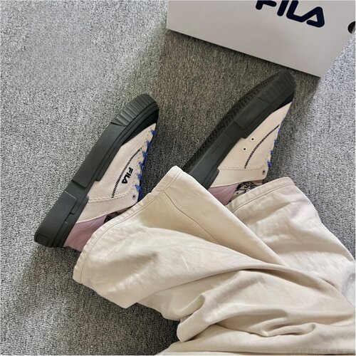 斐乐断层鞋淡紫色女休闲帆布鞋