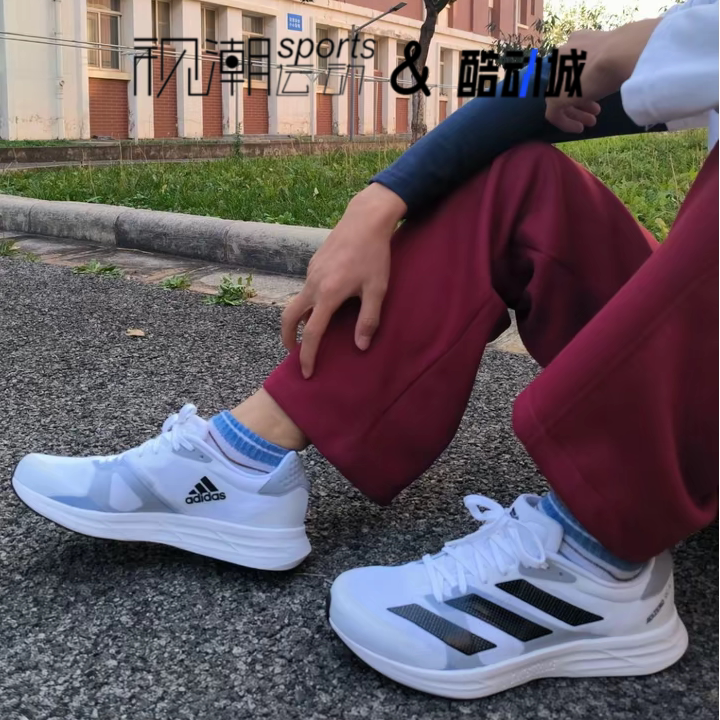 Adidas阿迪达斯AdizeroRC4白黑男女轻便减震透气运动跑步鞋GX8152