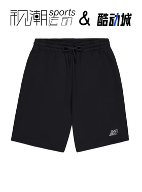 New Balance NB 黑色男百搭透气纯色运动休闲针织短裤MS41519-BK
