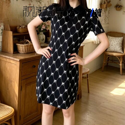 斐乐ORIGINALE黑色短袖连衣裙
