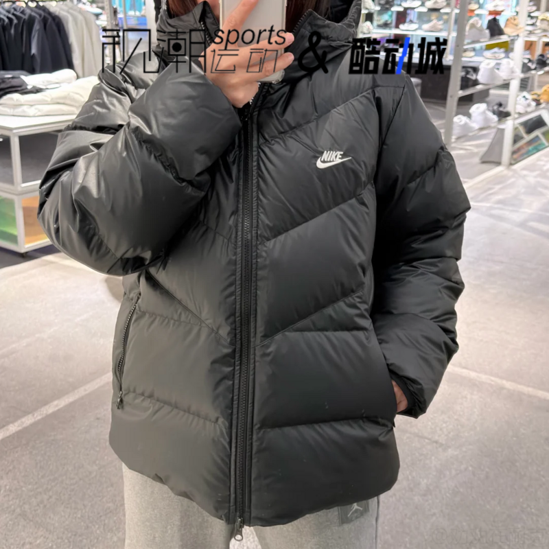 Nike耐克黑色男女百搭连帽防风保暖运动休闲羽绒服外套HQ7791-011,运动服/休闲服装,运动羽绒服,淘宝优惠券,粉丝福利购,淘宝优惠卷