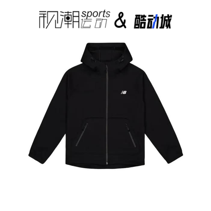 NB黑色男夹克外套连帽保暖针织