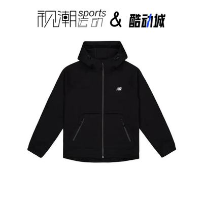 NB黑色男夹克外套连帽保暖针织