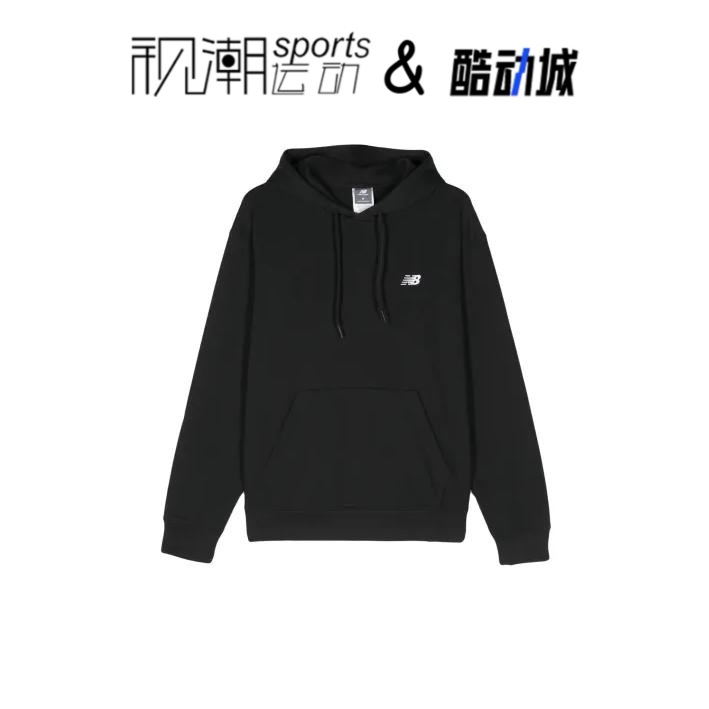 NB黑色男套头长袖卫衣针织连帽