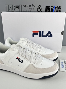 FILA斐乐 圆盾 白色男舒适防滑耐磨运动休闲板鞋F12M342208FBW