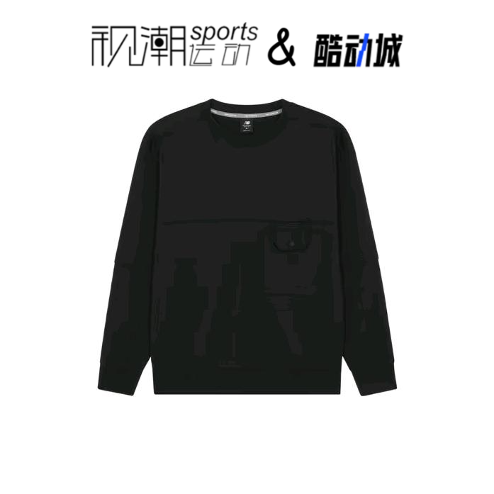 NB黑色男套头卫衣针织休闲圆领
