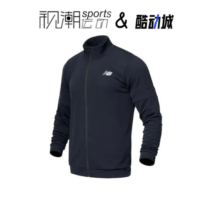 NB藏青色男夹克外套针织立领运动