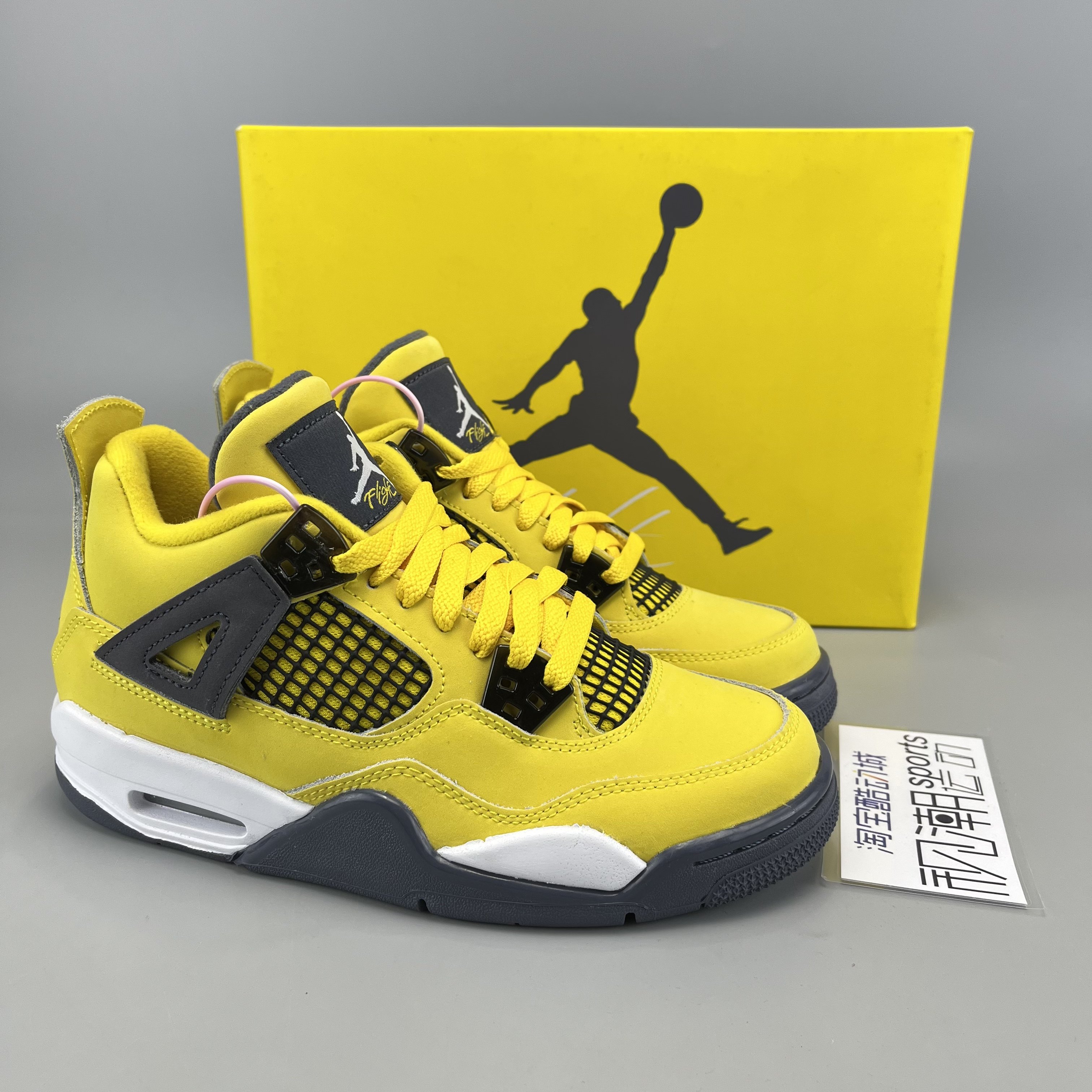 airjordan lightning aj4电母 黑黄情侣复古休闲篮球鞋408452-700