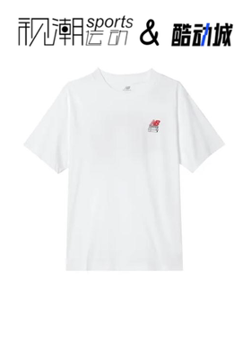 New Balance NB 白色男圆领运动休闲针织纯棉短袖T恤MT41586-WT
