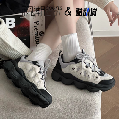 斐乐豌豆鞋奶白灰运动休闲老爹鞋