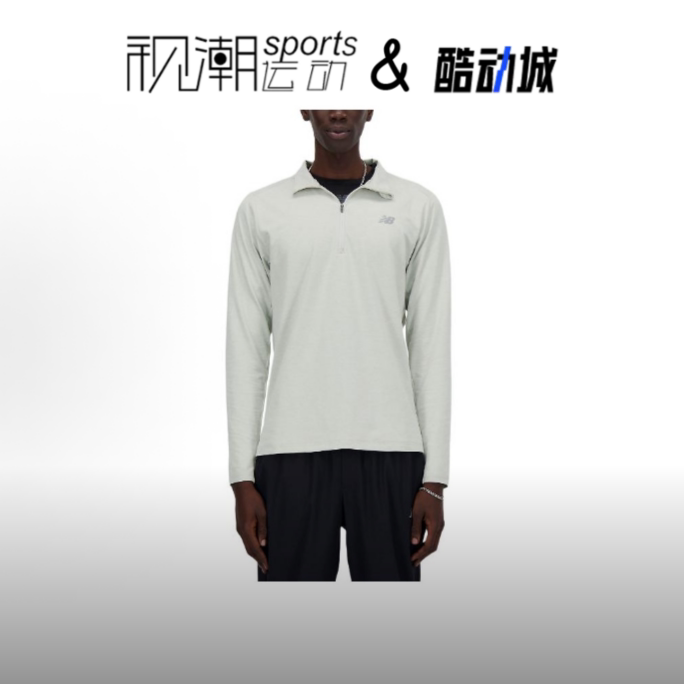 NB灰色翻领长袖衬衫舒适运动休闲