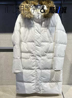 NewBalance NB运动生活白色女子防风保暖中长款羽绒服NPD42272-IV