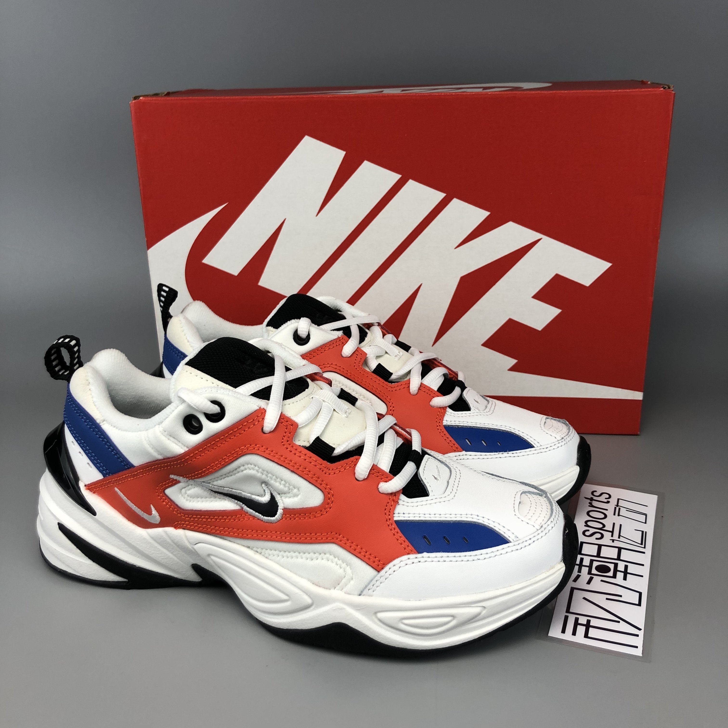 nike耐克m2k tekno白蓝橙男女复古厚底老爹休闲运动鞋av4789-100