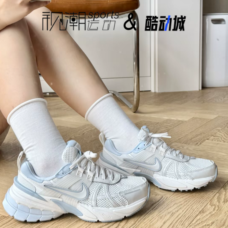 Nike耐克V2K Run白灰女子复古百搭休闲运动跑步老爹鞋FD0736-009