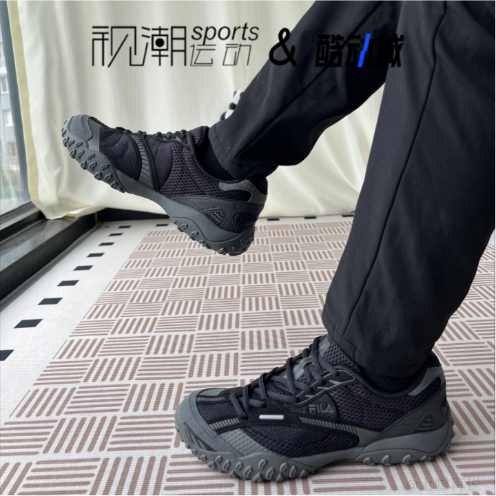 斐乐跳跳鞋影黑灰复古运动芭蕾鞋