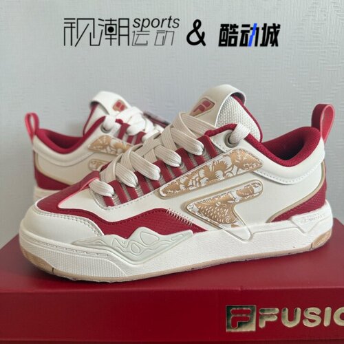 斐乐Nollie红色潮流百搭运动板鞋