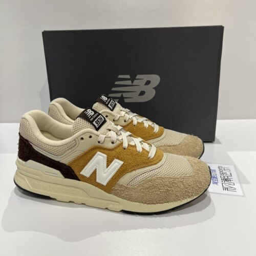 NB997H棕白舒适透气翻毛皮跑步鞋
