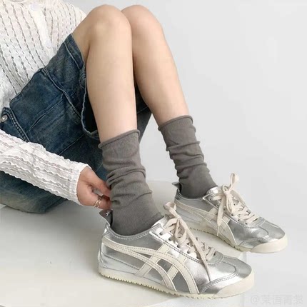 Onitsuka Tiger鬼塚虎MEXICO 66银色男女休闲德训板鞋THL7C2-9399