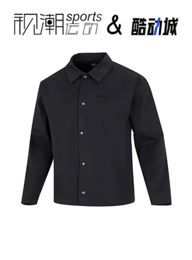 New Balance NB黑色男子翻领工装宽松防风夹克外套MJ23552-PHM