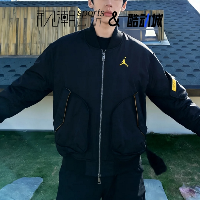 Jordan黑色棒球服美式夹克外套