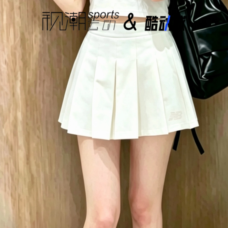 NB象牙白女舒适梭织运动休闲短裤